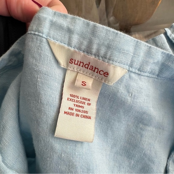 Sundance Linen Tunic Button Down - Light Blue - Picture 2 of 7